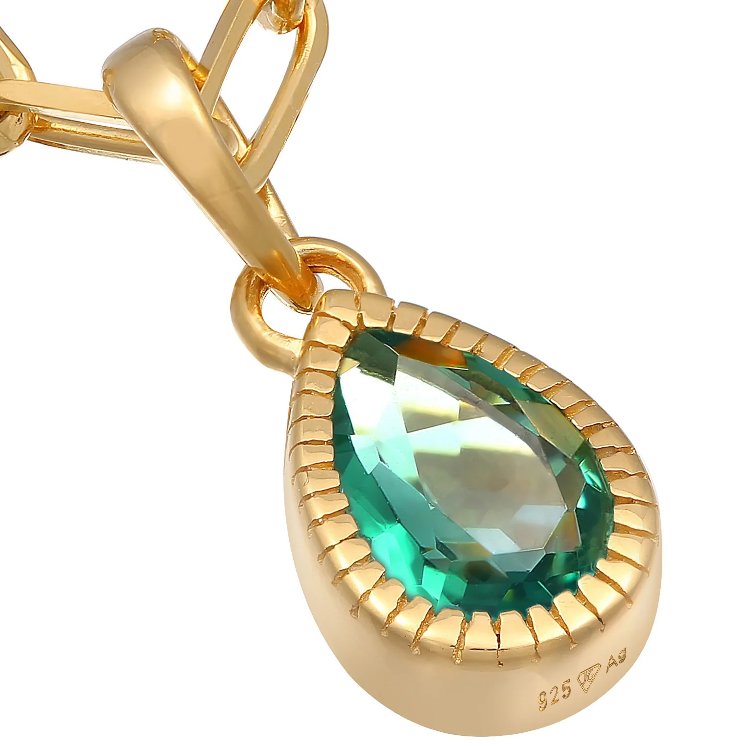 Elli 925 Sterling Silver Link Chain Necklace Gold plated with Quartz 2004-BF-0007907-001 - Image 6