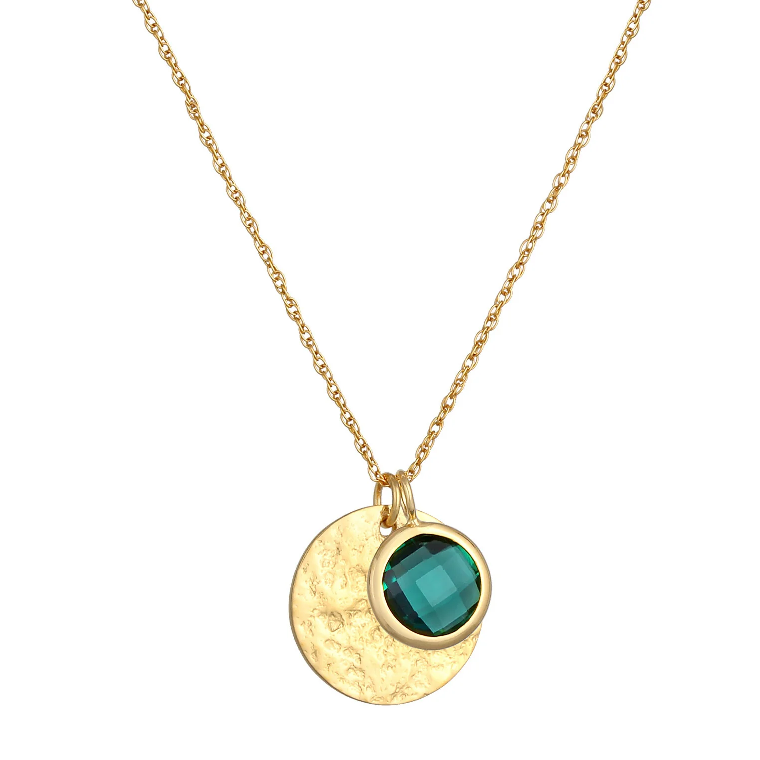Elli 925 Sterling Silver Link Chain Necklace with Gemstone 2004-BF-0007768-001 - Image 2