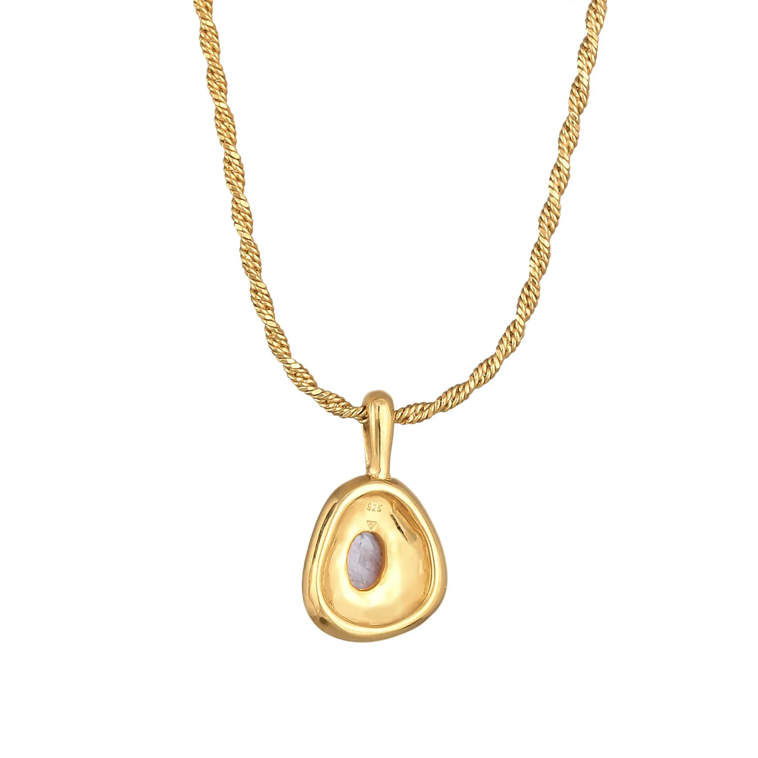 Elli 925 Sterling Silver Link Chain Necklace with Gemstone 2004-BF-0007869-001 - Image 4