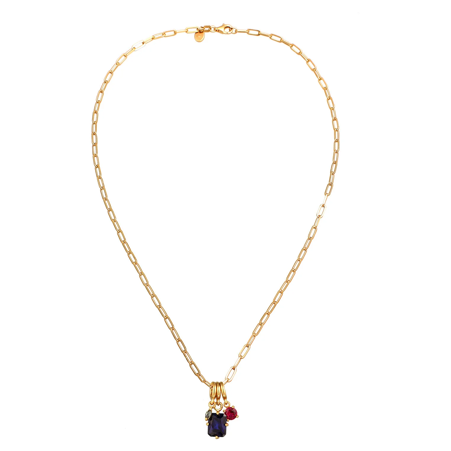 Elli 925 Sterling Silver Necklace Gold plated with Ruby 2004-BF-0008268-001 - Image 2
