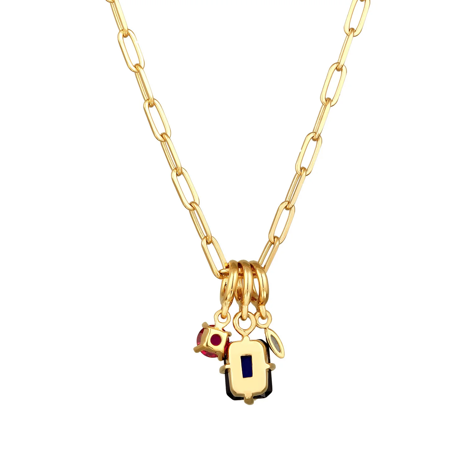 Elli 925 Sterling Silver Necklace Gold plated with Ruby 2004-BF-0008268-001 - Image 3