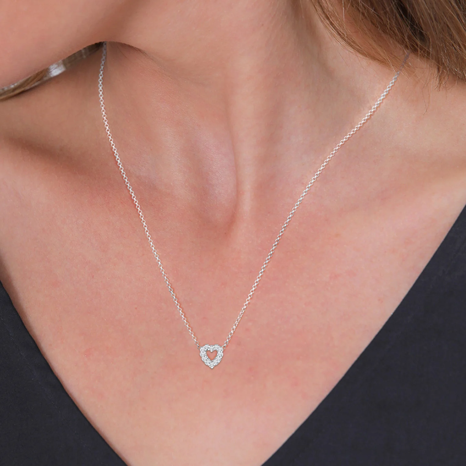 Elli 925 Sterling Silver Necklace with Lab grown diamond (0.18 ct) 2004-BF-0007600-001 - Image 5