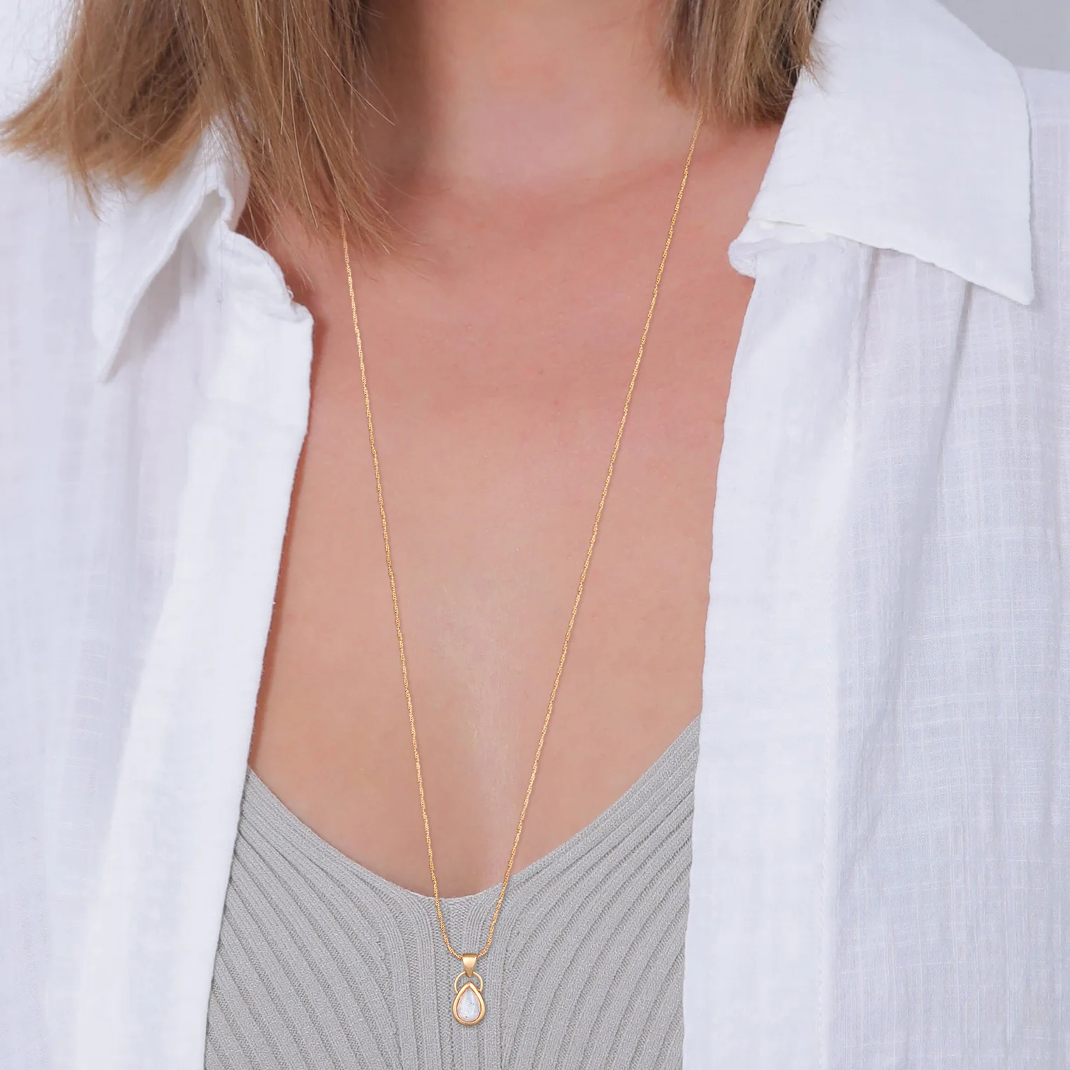 Elli 925 Sterling Silver Necklace with Moonstone 2004-BF-0007957-001 - Image 5