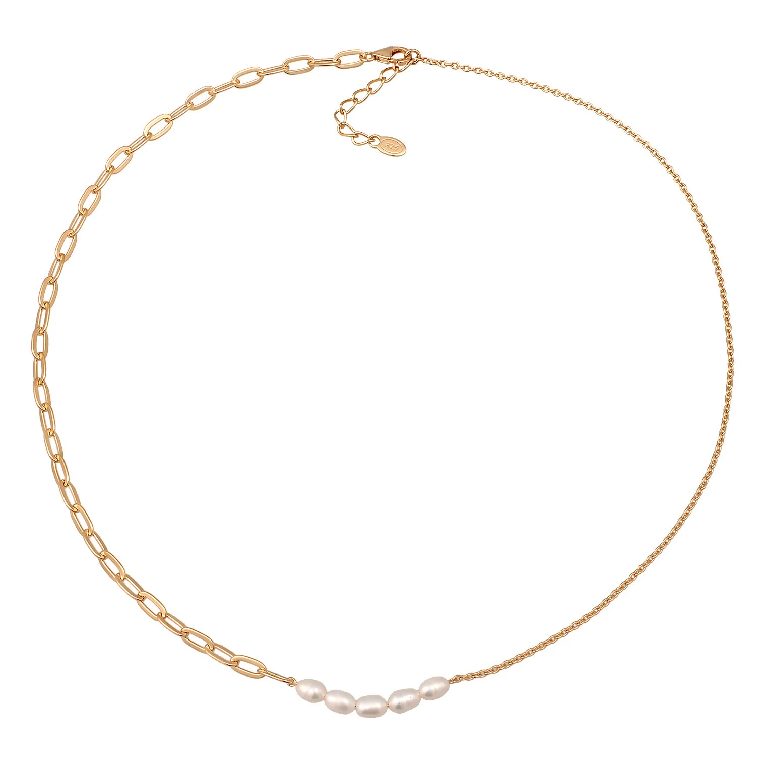 Elli 925 Sterling Silver Pearl Necklace Gold plated 2004-BF-0008241-001 - Image 2