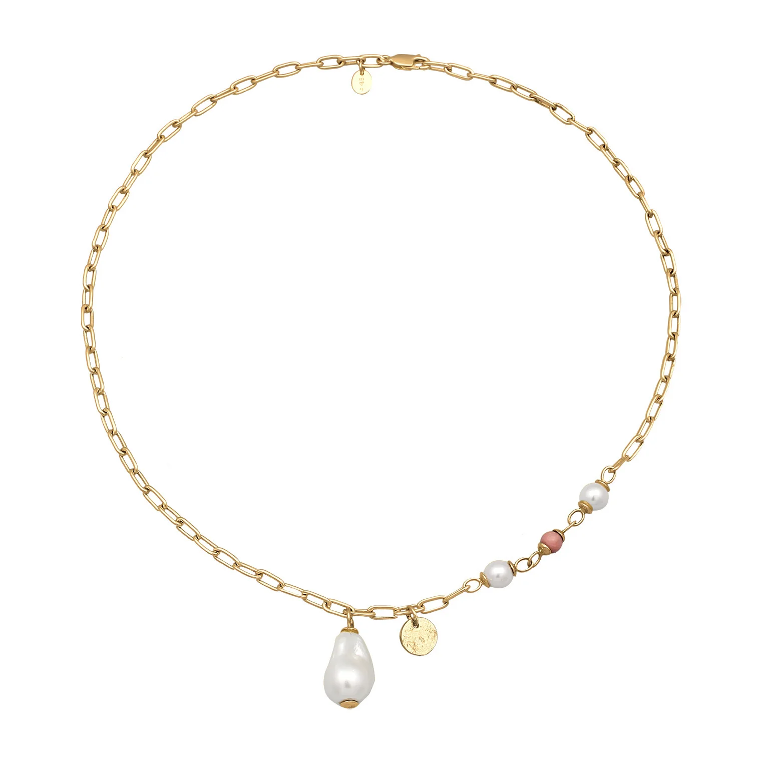 Elli 925 Sterling Silver Pearl Necklace Gold plated 2004-BF-0008270-001 - Image 2