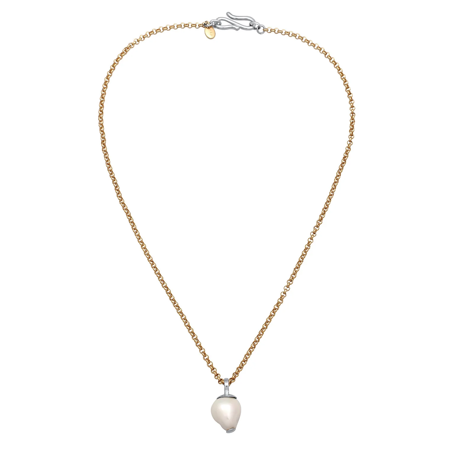 Elli 925 Sterling Silver Pearl Necklace Gold plated with Pearl 2004-BF-0008251-001 - Image 2
