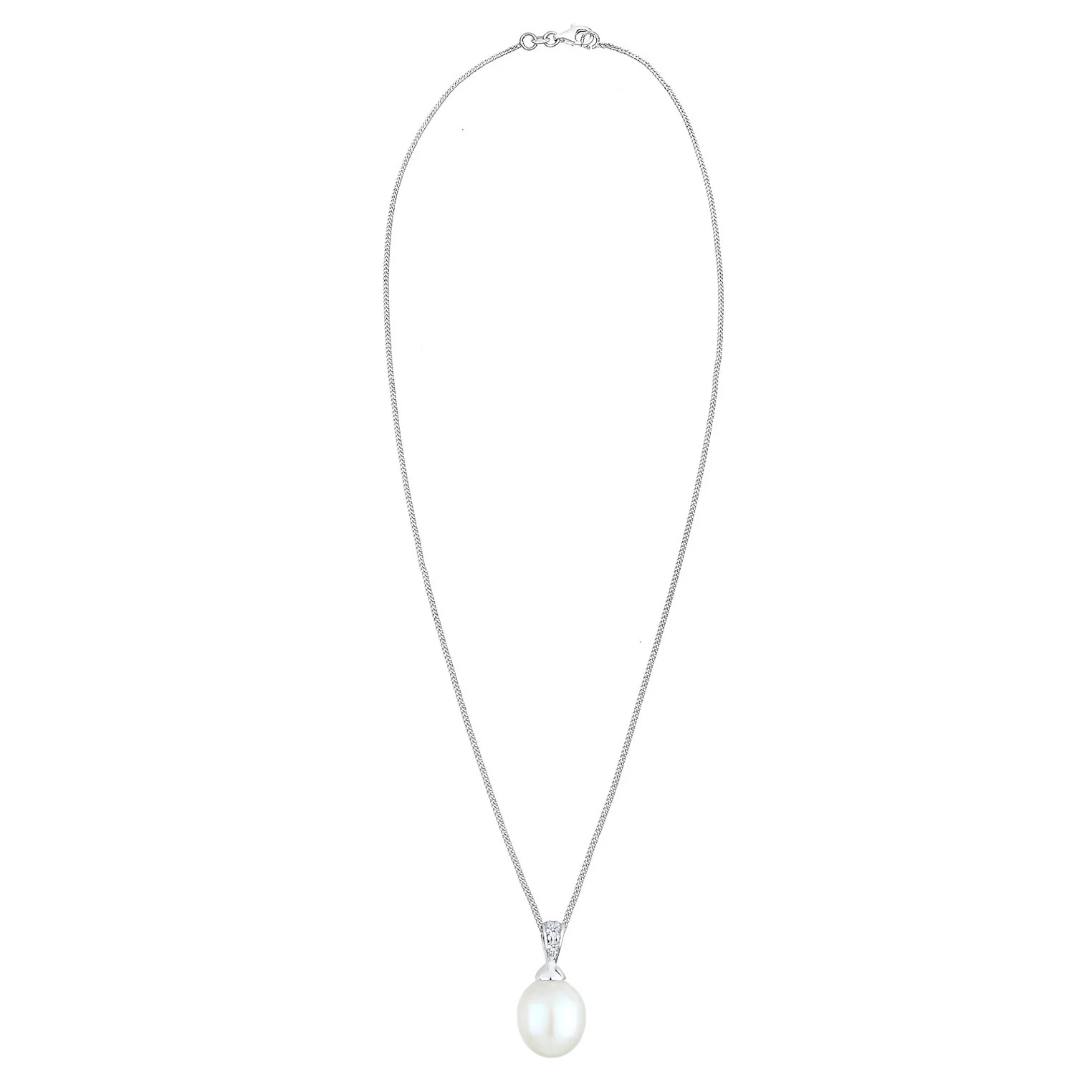Elli 925 Sterling Silver Pearl Necklace with Diamond (0.04 ct) 2004-BF-0007551-001 - Image 3