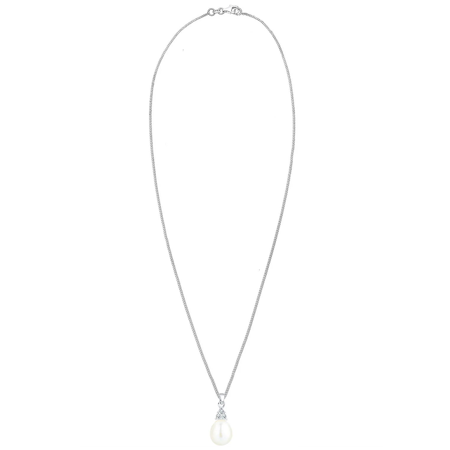 Elli 925 Sterling Silver Pearl Necklace with Diamond (0.04 ct) 2004-BF-0007560-001 - Image 3