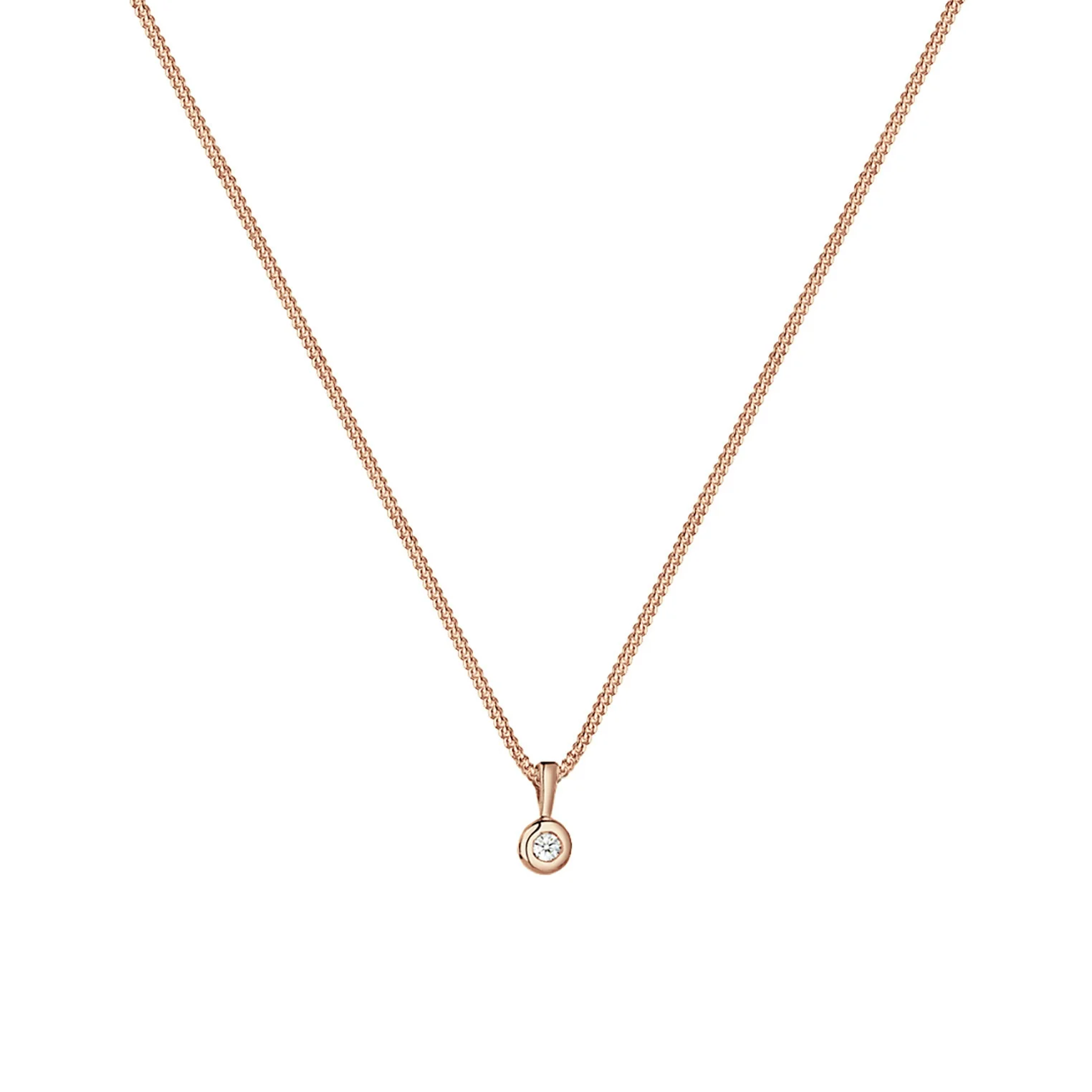 Elli 925 Sterling Silver Solitaire Necklace with Diamond (0.03 ct) 2004-BF-0007979-001 - Image 2