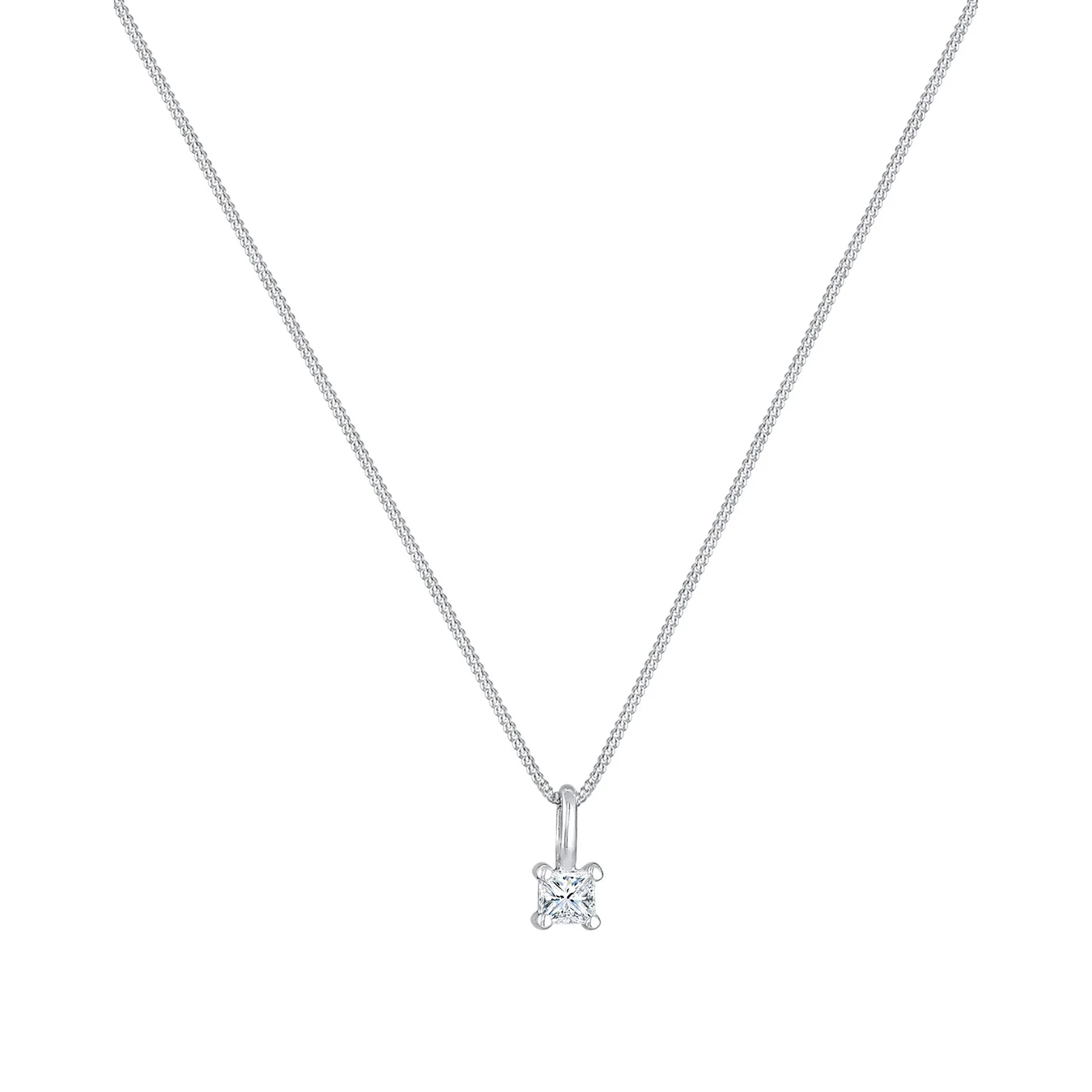 Elli 925 Sterling Silver Solitaire Necklace with Diamond (0.1 ct) 2004-BF-0007590-001 - Image 2