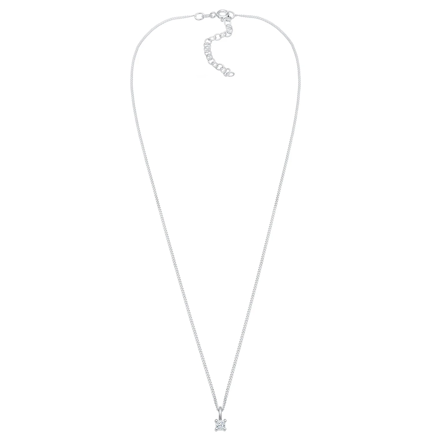 Elli 925 Sterling Silver Solitaire Necklace with Diamond (0.1 ct) 2004-BF-0007590-001 - Image 3