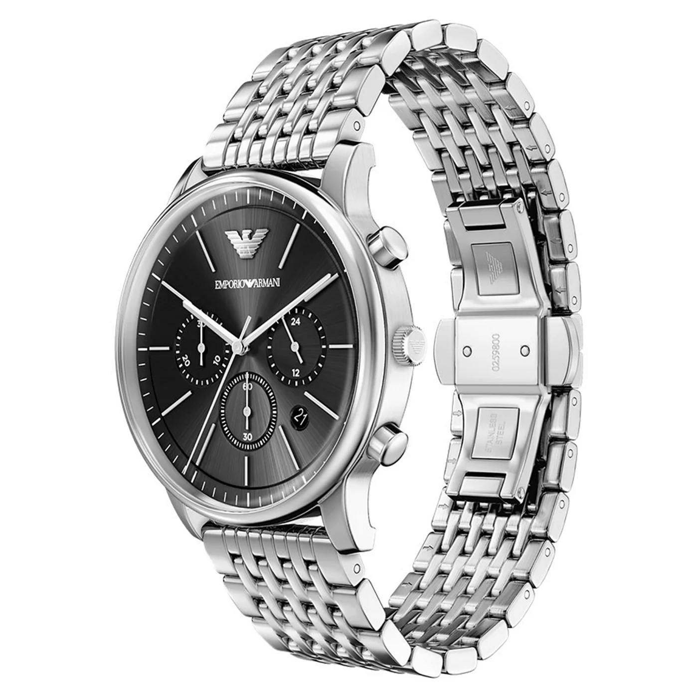 Emporio Armani Round Black Dial Watch AR11772 - Image 2