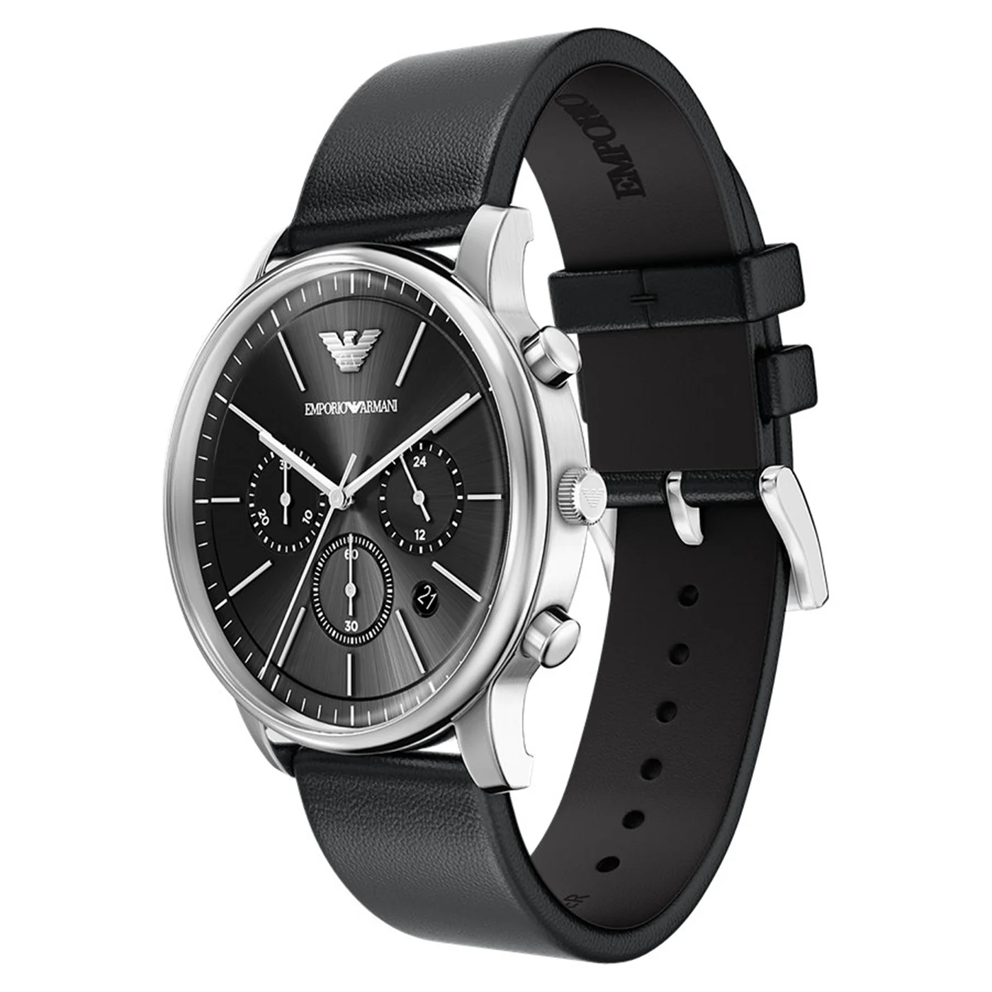 Emporio Armani Round Black Dial Watch AR11774 - Image 2