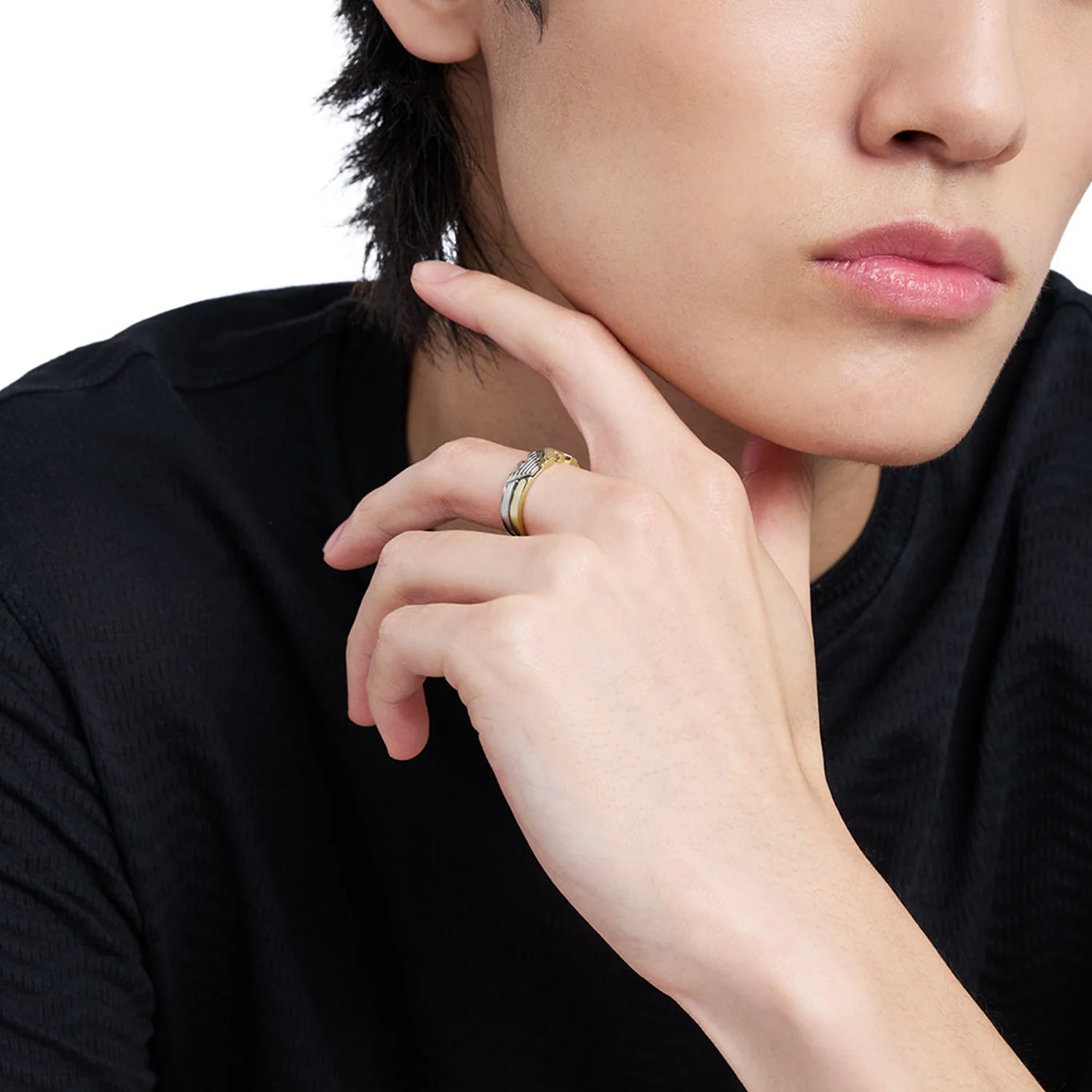 Emporio Armani Silver and Gold Stainless Steel Ring EGS32320407 - Image 2