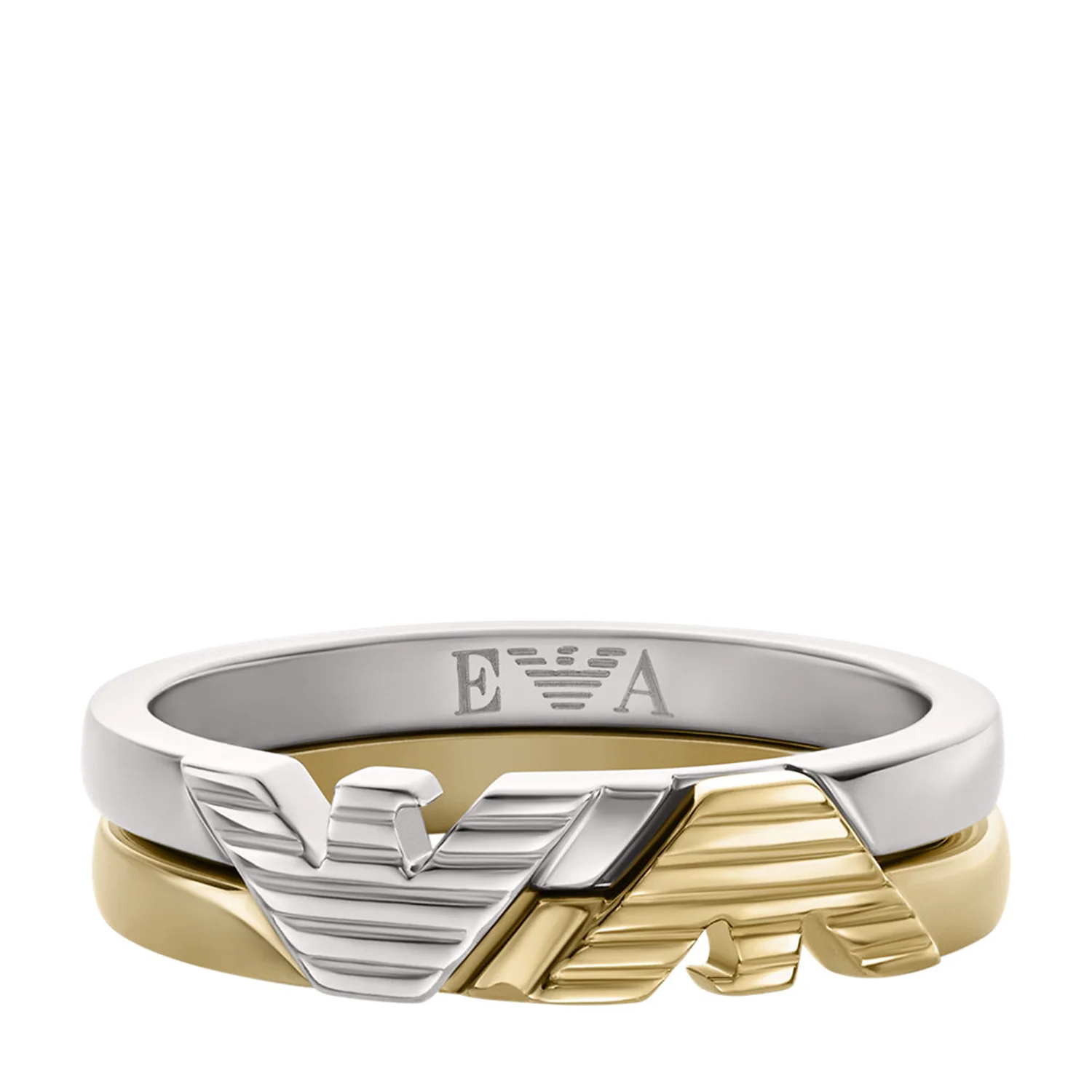 Emporio Armani Silver and Gold Stainless Steel Ring EGS32320407 - Image 3
