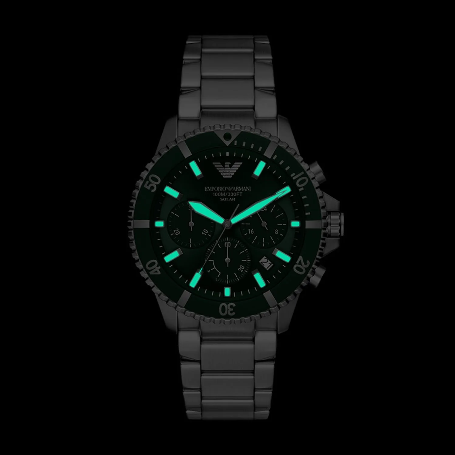 Emporio Armani World Explorer Solar Green Dial Watch AR11741 - Image 5