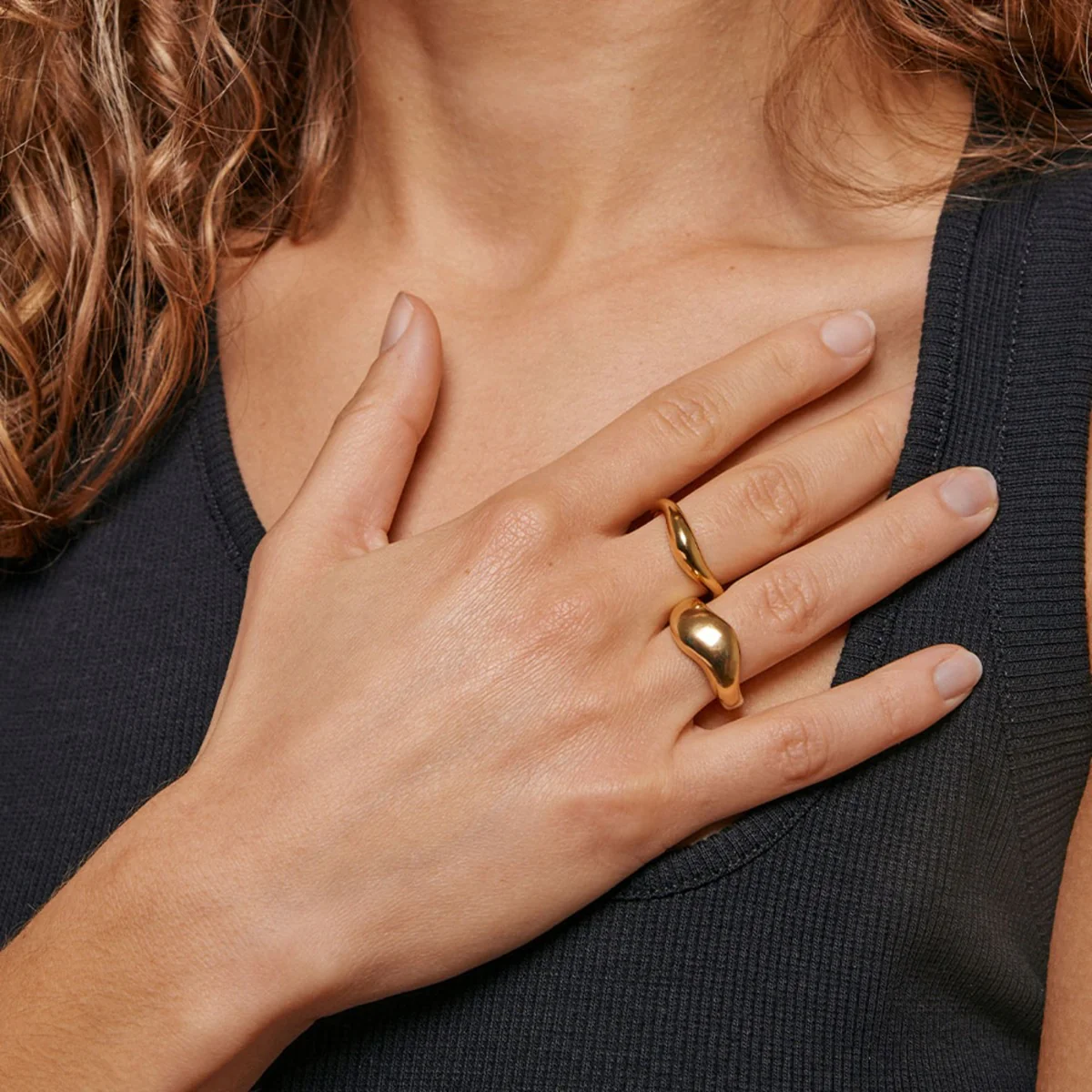 ENAMEL Copenhagen 18 karat gold plated Ring R74G-52 - Image 2