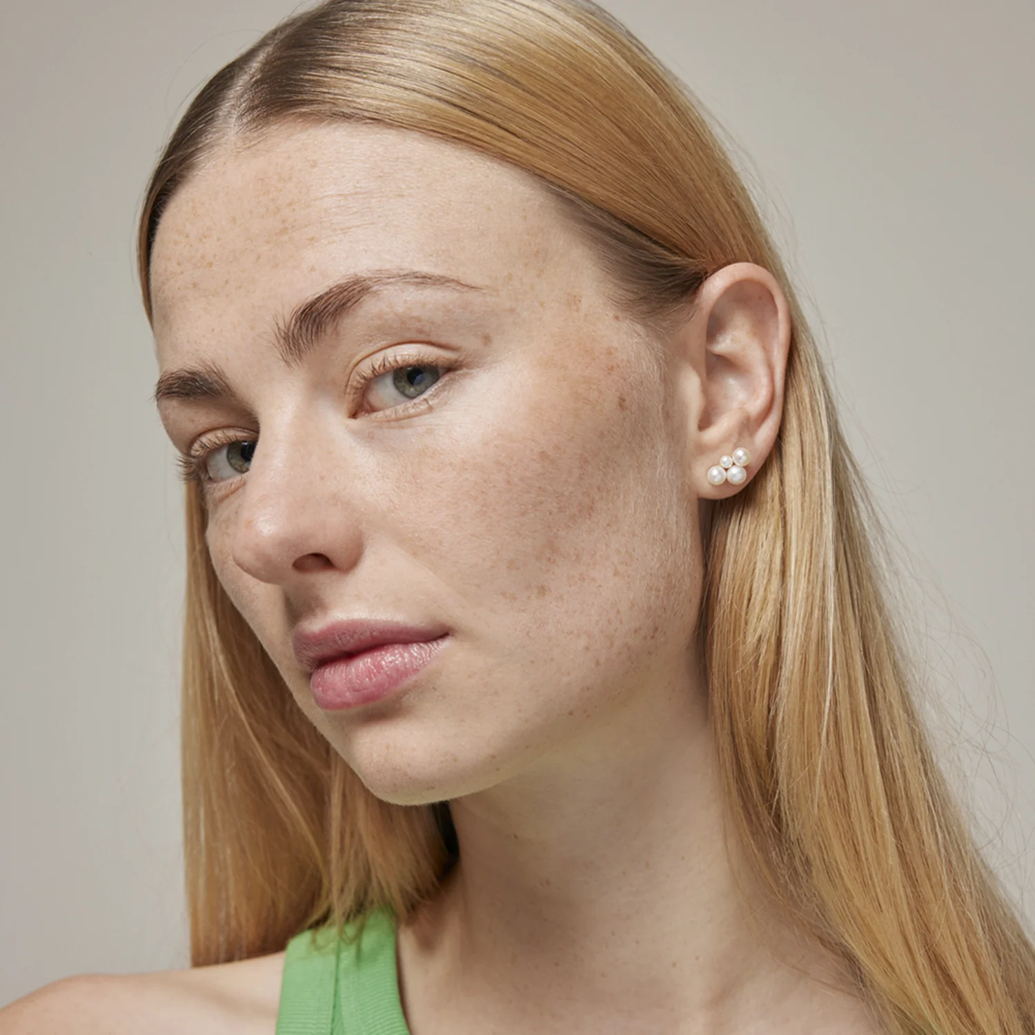 ENAMEL Copenhagen Mae Gold Plated Recycled 925 Sterling Silver Ear Studs E354G-PE - Image 2