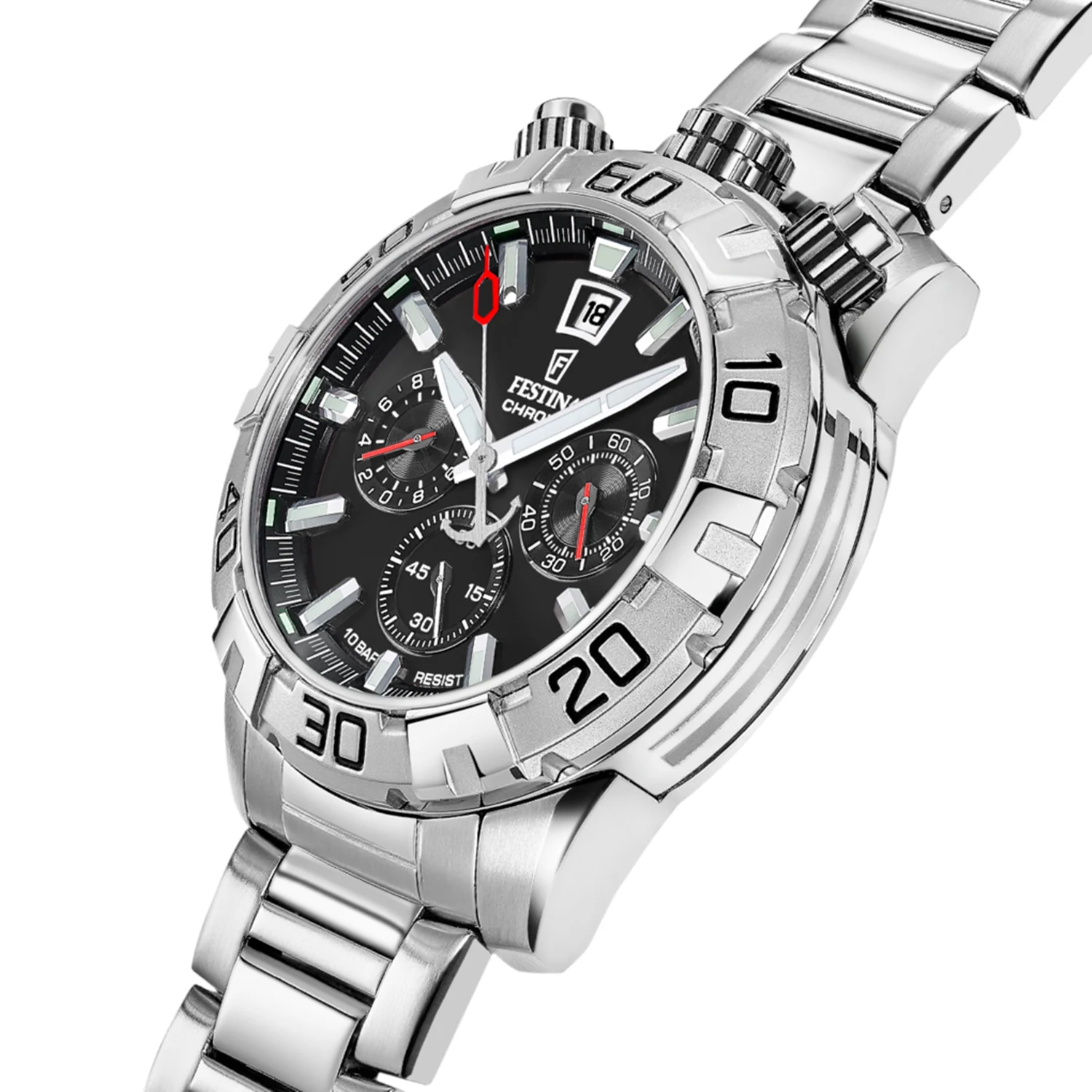 Festina Bullhead Black Chronograph Men's Watch F20743/6 - Image 3