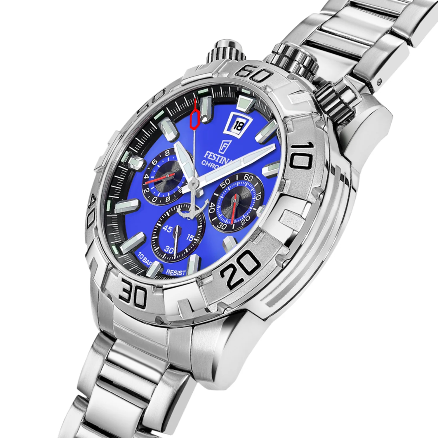 Festina Bullhead Blue Chronograph Men's Watch F20743/3 - Image 3
