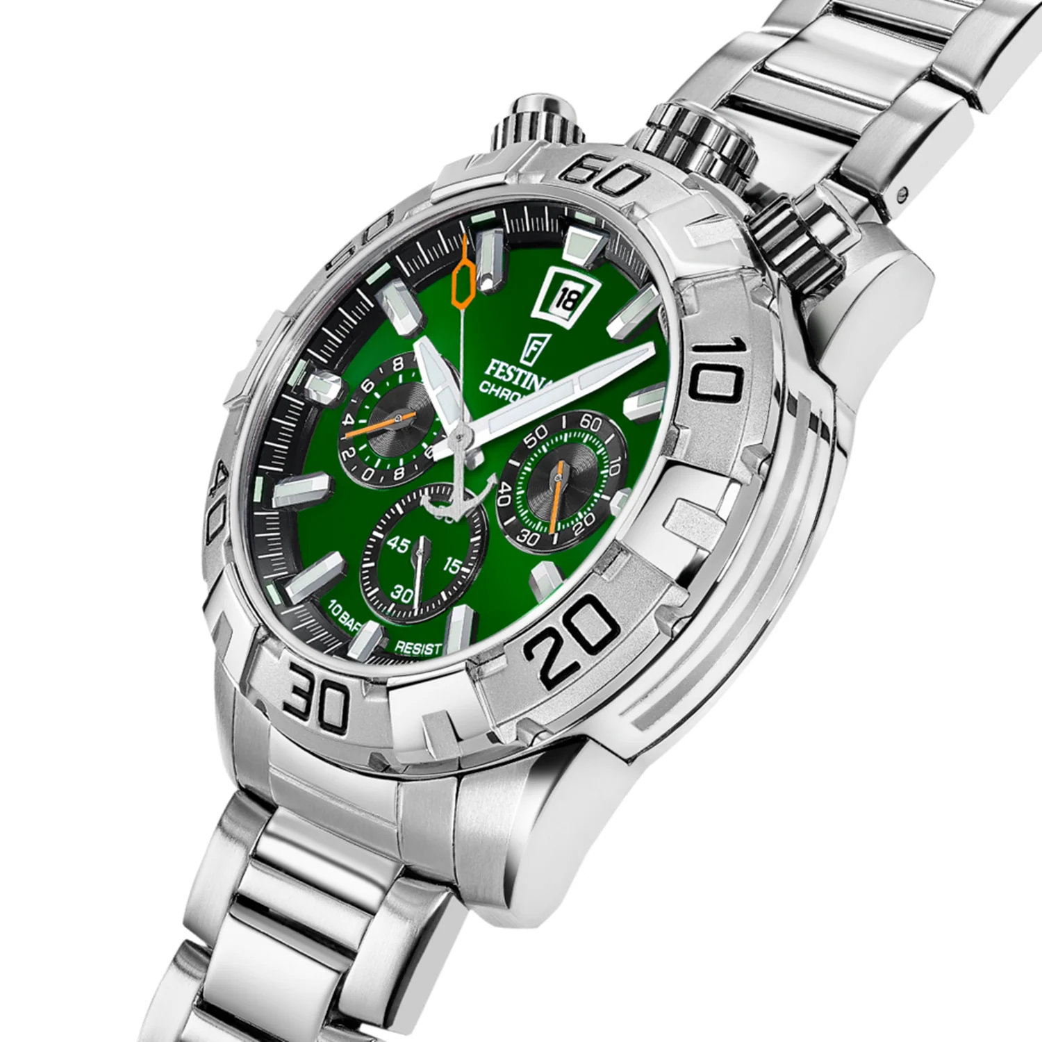 Festina Bullhead Green Chronograph Men's Watch F20743/2 - Image 3
