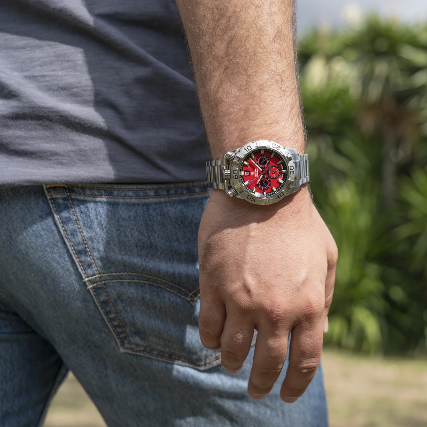 Festina Bullhead Red Chronograph Men's Watch F20743/5 - Image 2