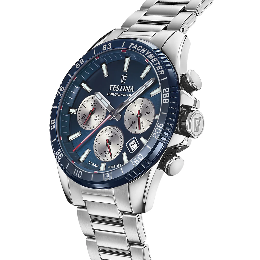 Festina Timeless Chrono Silver Watch F20560-2 - Image 2