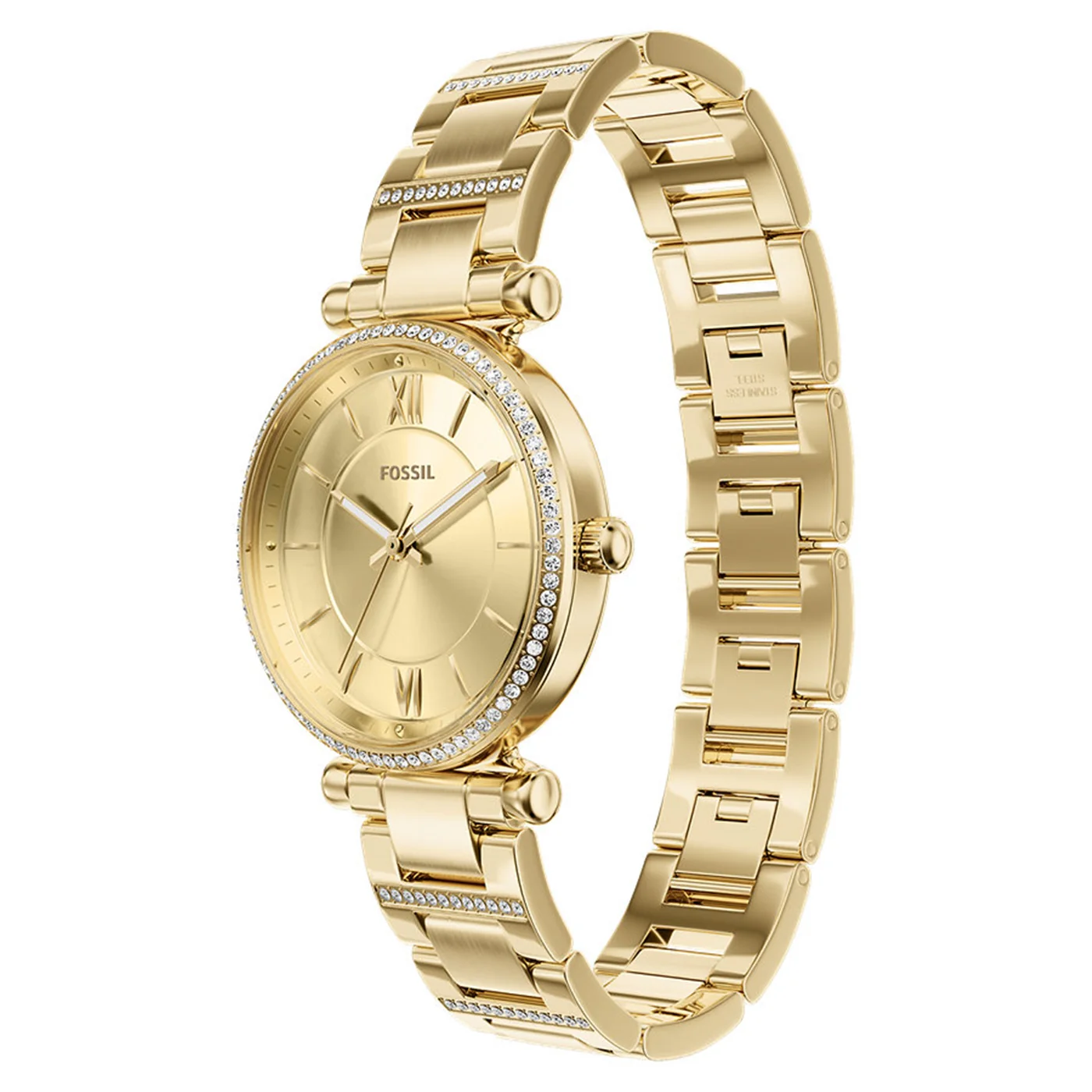 Fossil Carlie Round Gold Dial Watch ES5465 - Image 3
