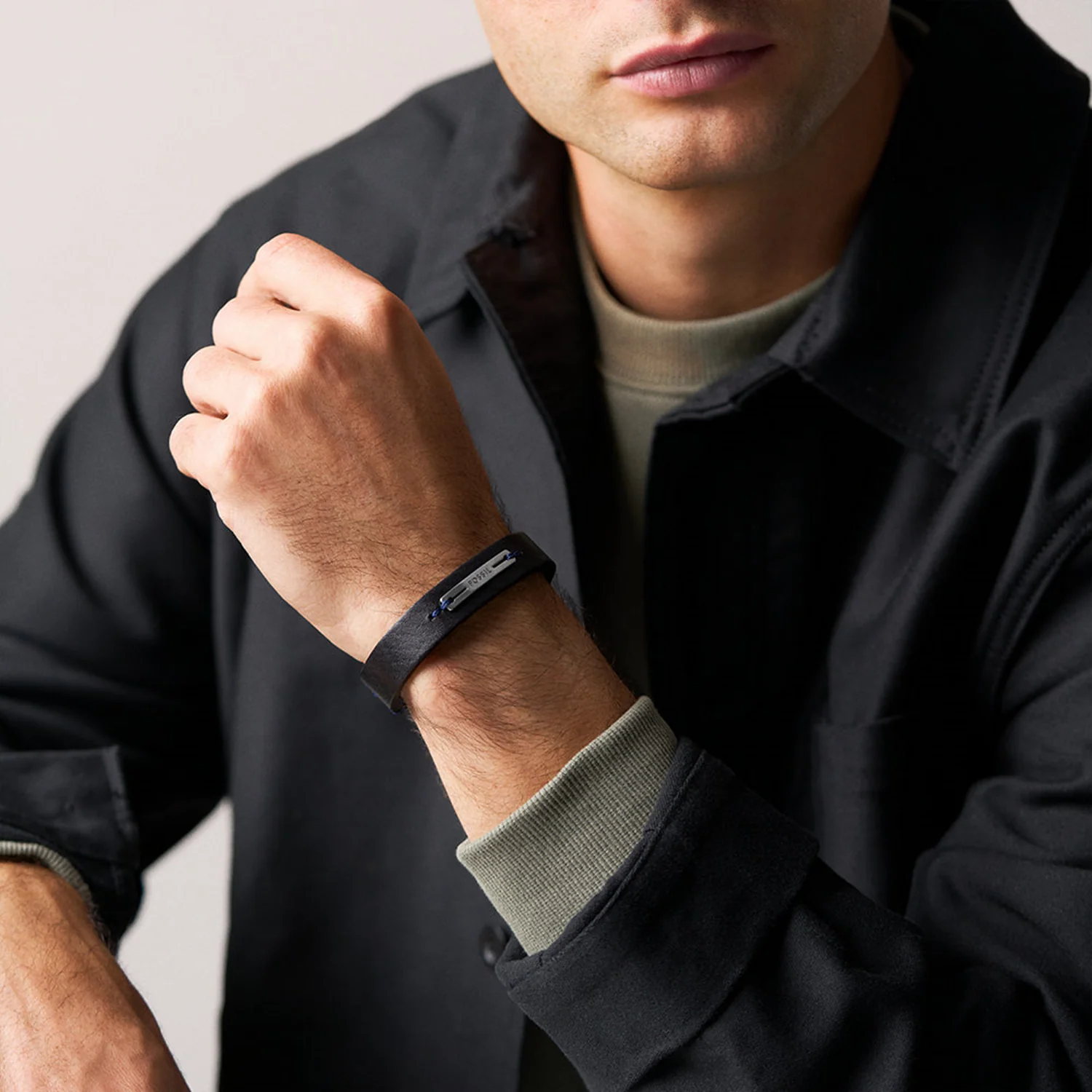 Fossil Machine Leather Men's Bracelet JF04964040 - Image 2