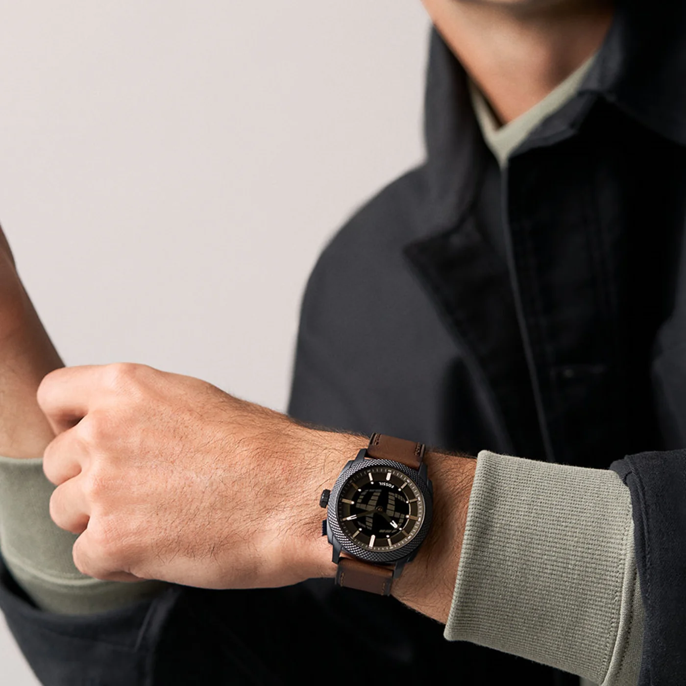 Fossil Machine Big Tic Round Black Dial Watch FS6165 - Image 2