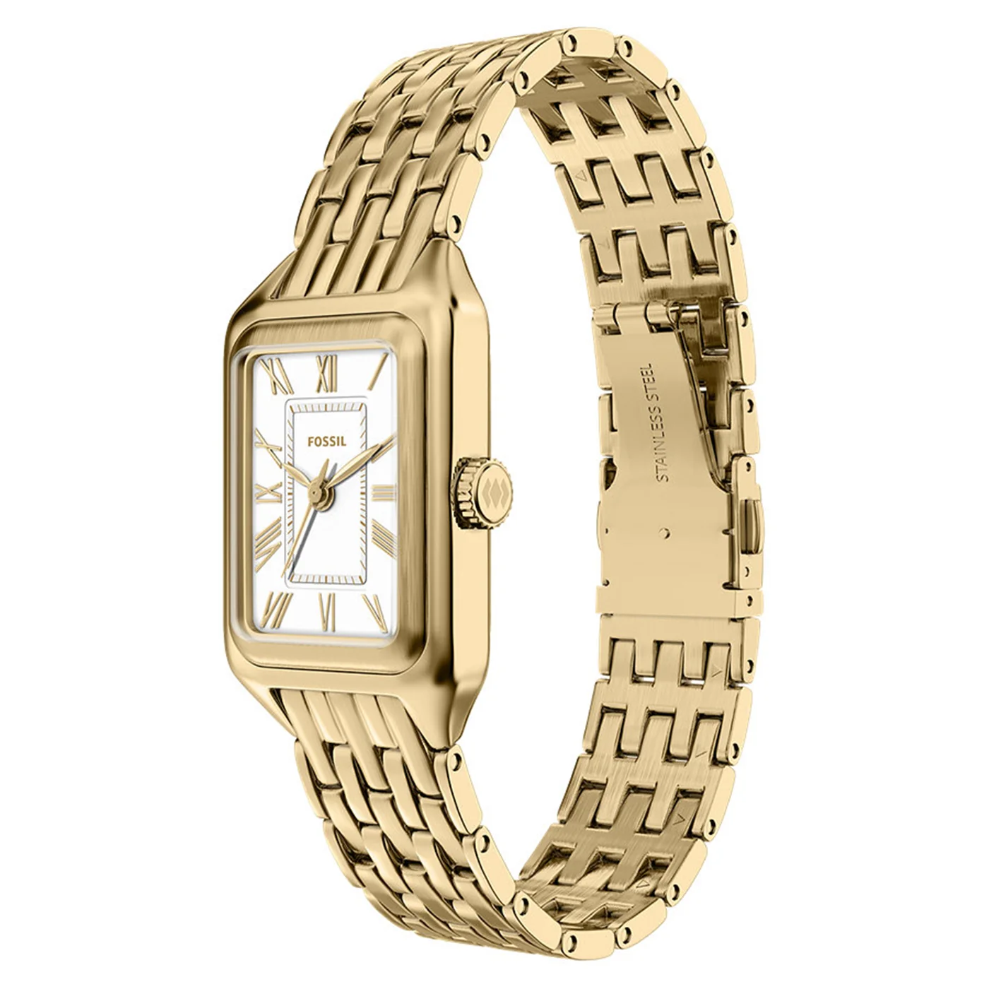 Fossil Raquel Mini Rectangular White Dial Watch ES5467 - Image 3