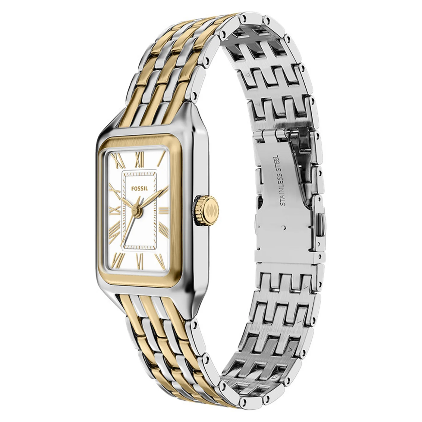 Fossil Raquel Mini Rectangular White Dial Watch ES5468 - Image 3