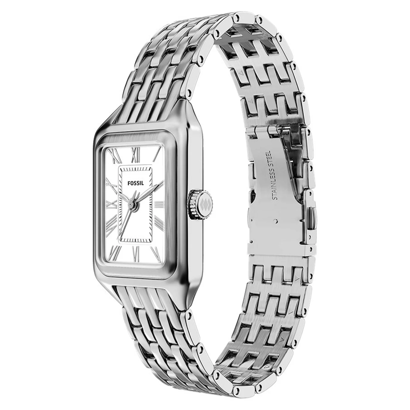 Fossil Raquel Rectangular White Dial Watch ES5469 - Image 3