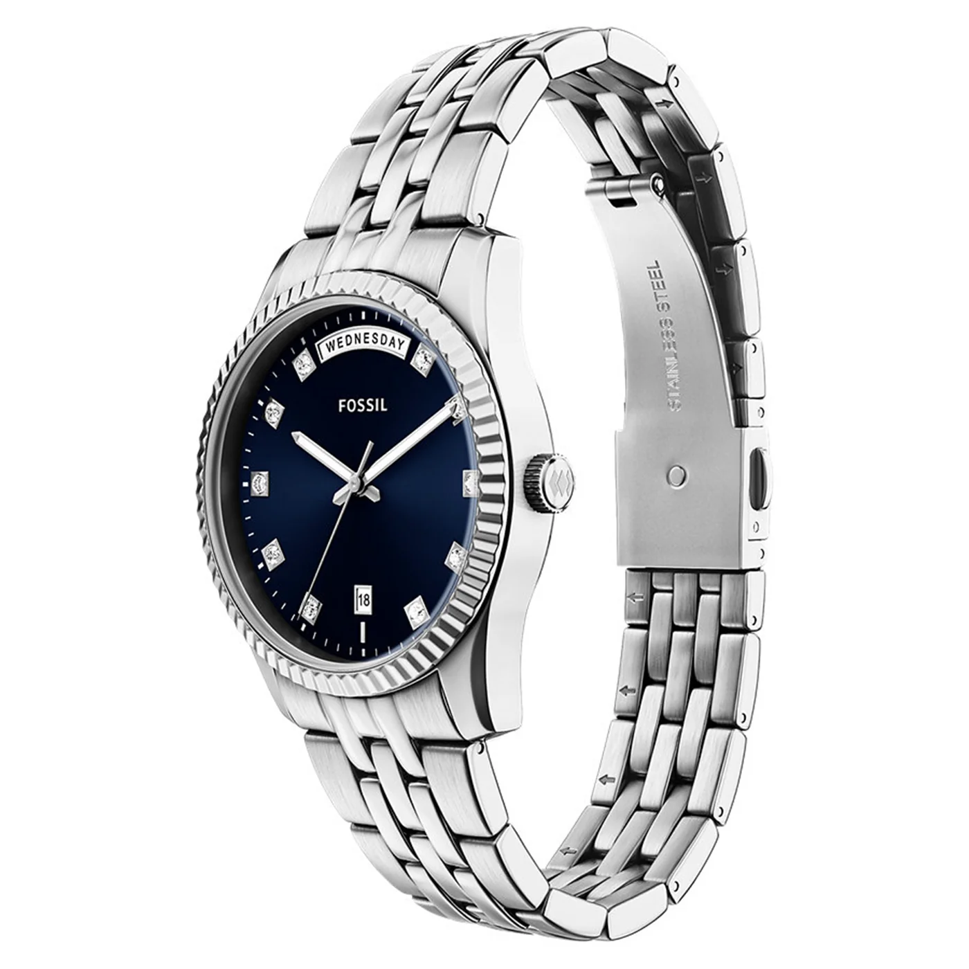 Fossil Scarlette Round Blue Dial Watch ES5457 - Image 3