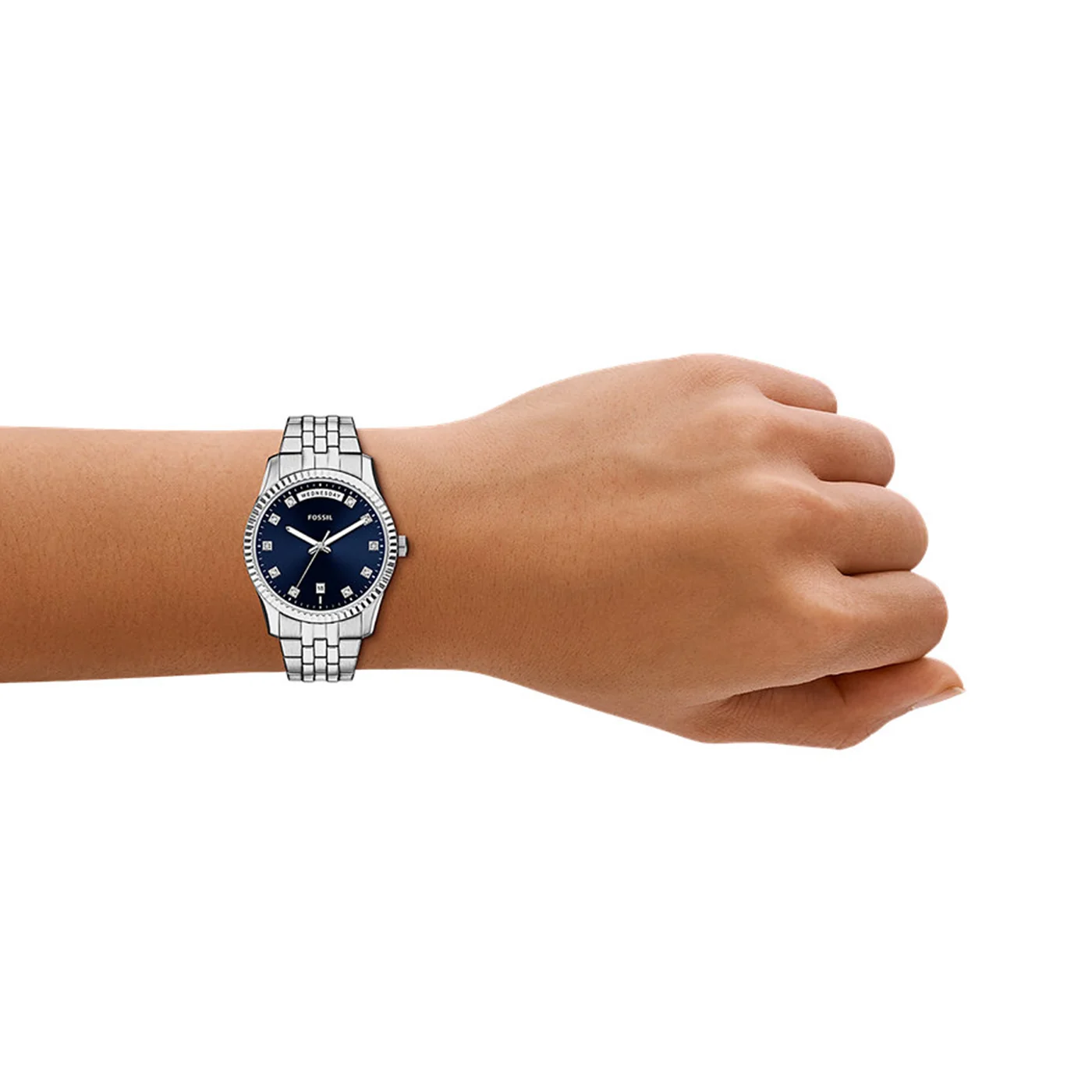Fossil Scarlette Round Blue Dial Watch ES5457 - Image 4