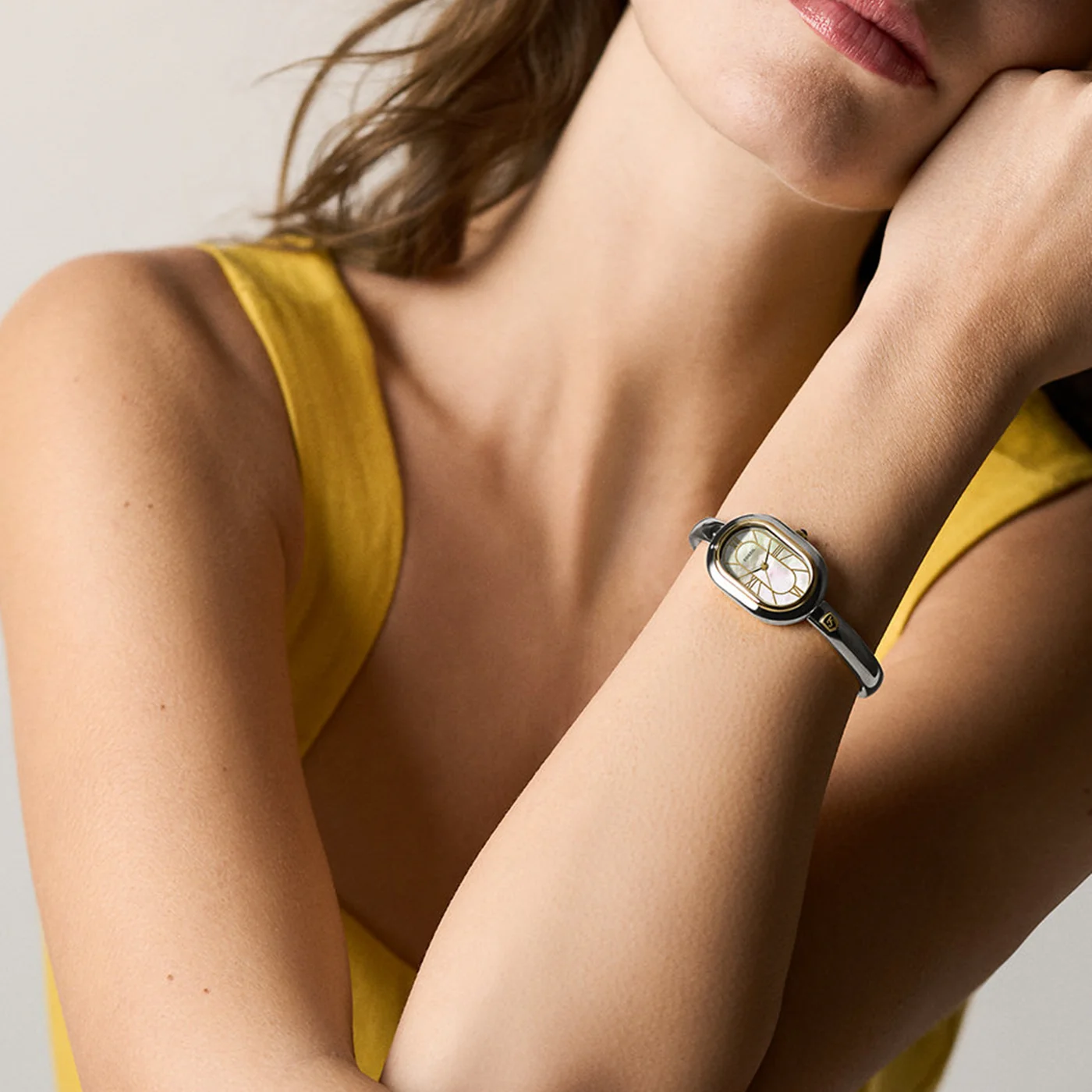 Fossil Sloan Oval White Dial Watch ES5455 - Image 2