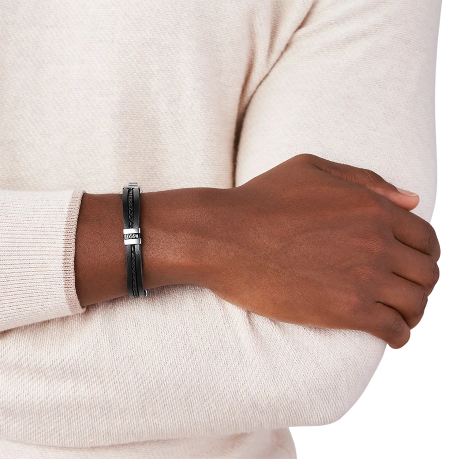 Fossil Townsman Leather Bracelet JF03686040 - Image 2