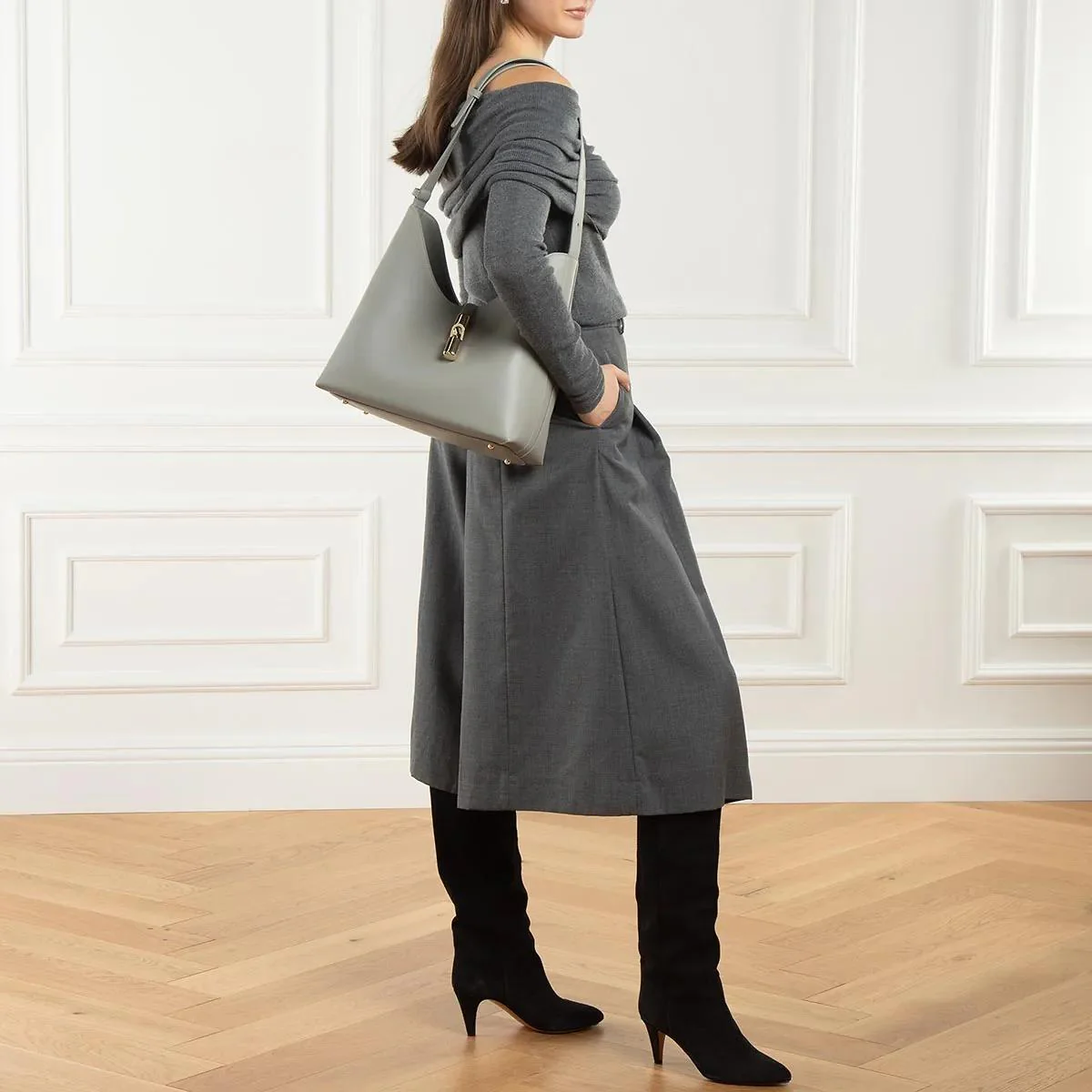 Furla Gray Shoulder Bag 2001-A0478297 - Image 2