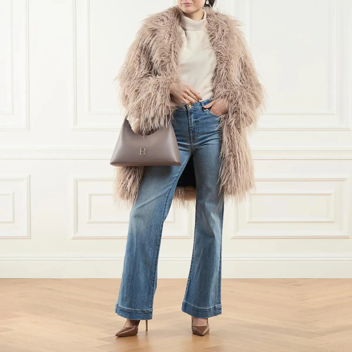 Furla Gray Shoulder Bag 2001-A0530237 - Image 2