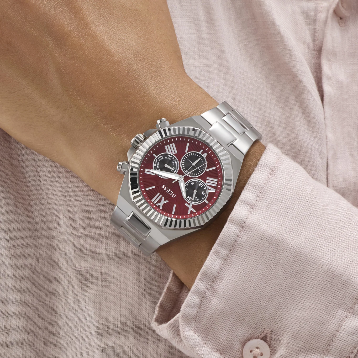 Guess Equity Bordeaux Men's Watch GW0703G7 - Image 8