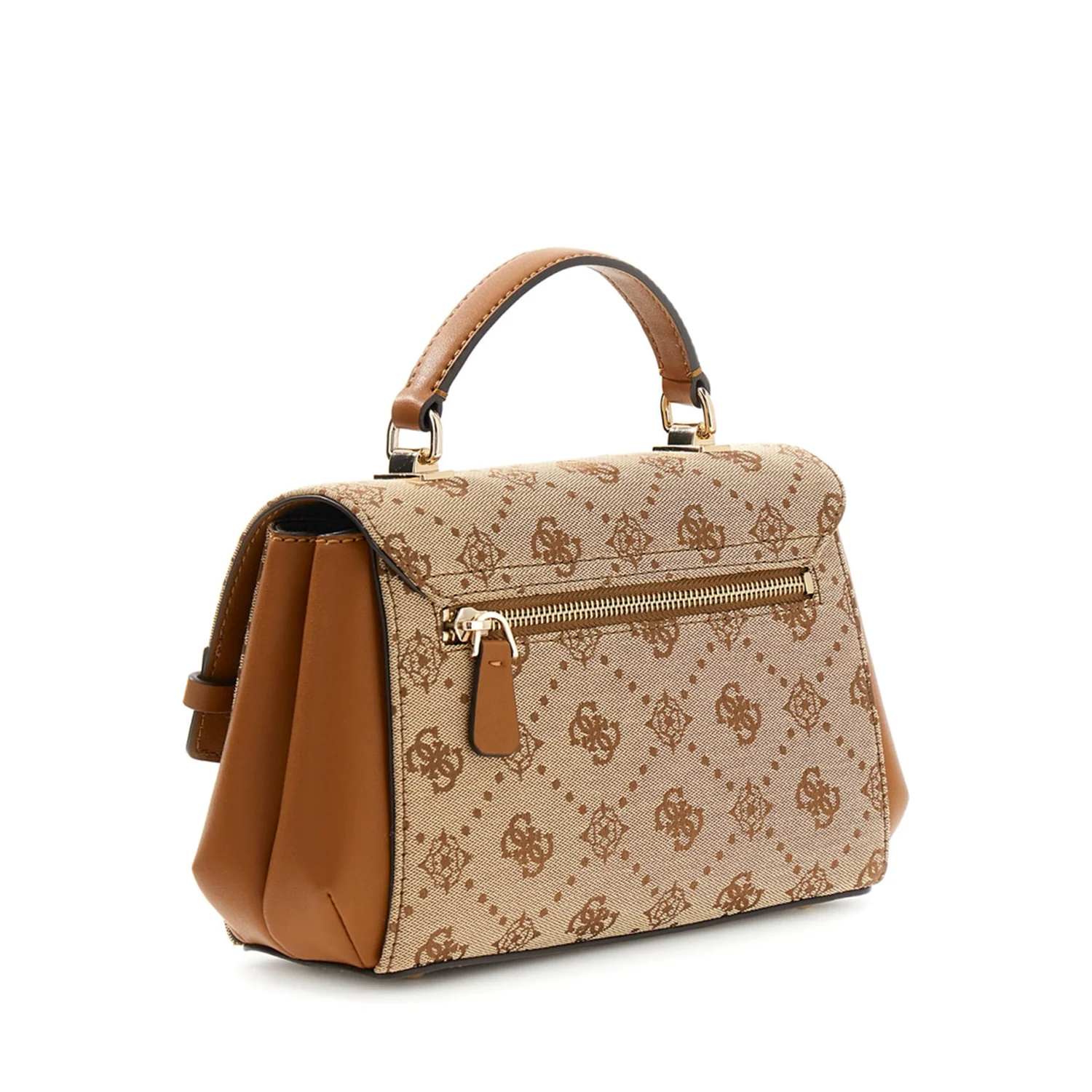 Guess Melinda Latte Logo Top Handle Flap Handbag HWJP99-2200-LTL - Image 3