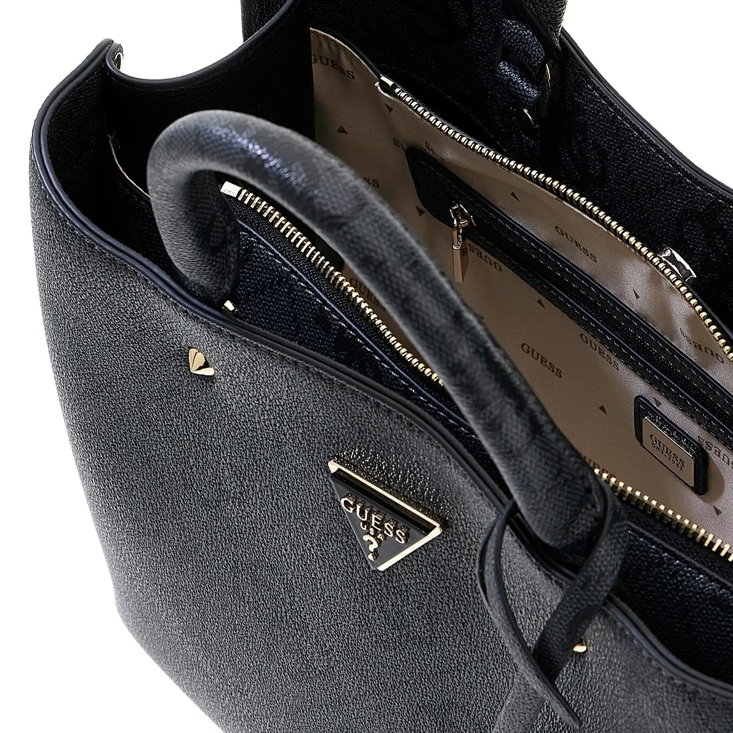 Guess Meridian II Coal Logo Girlfriend Satchel HWOS69-74060-CLO - Image 2