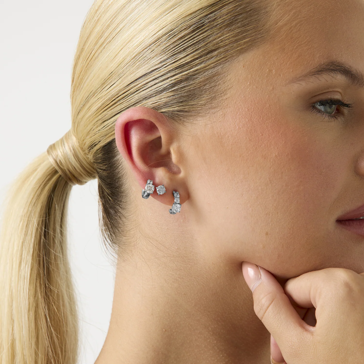 Guess Piercing Studio Silver Earrings JUBE06271JWRHT-U - Image 2
