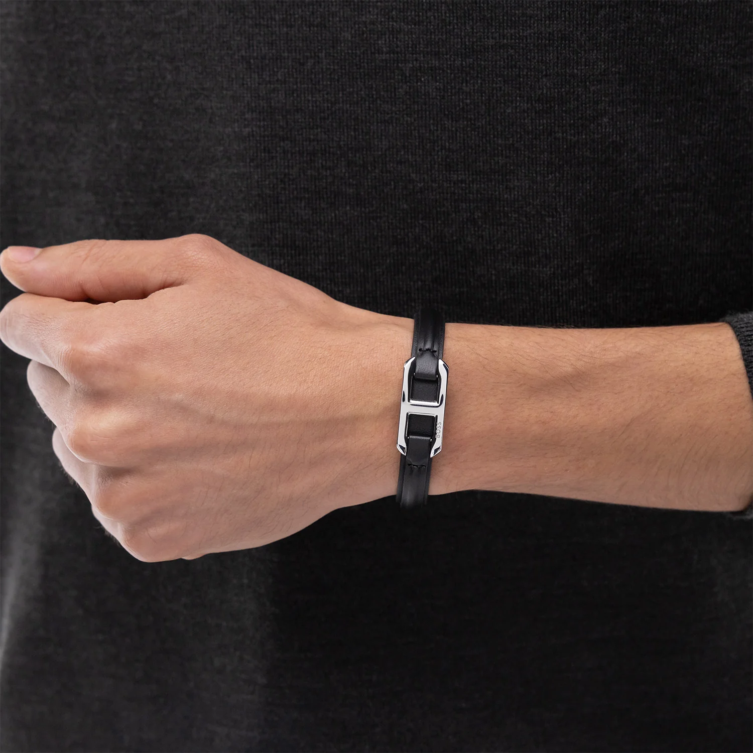 Hugo Boss BOSS Black Leather Bracelet HBJ1580783M - Image 2