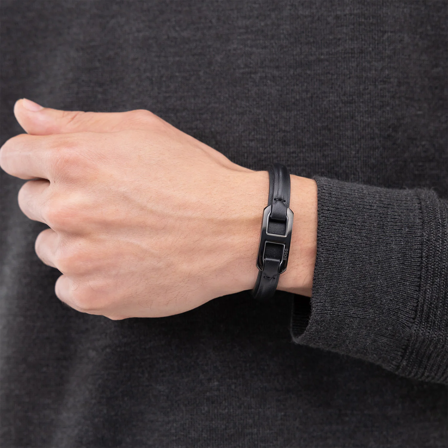 Hugo Boss BOSS Black Leather Bracelet HBJ1580784M - Image 2