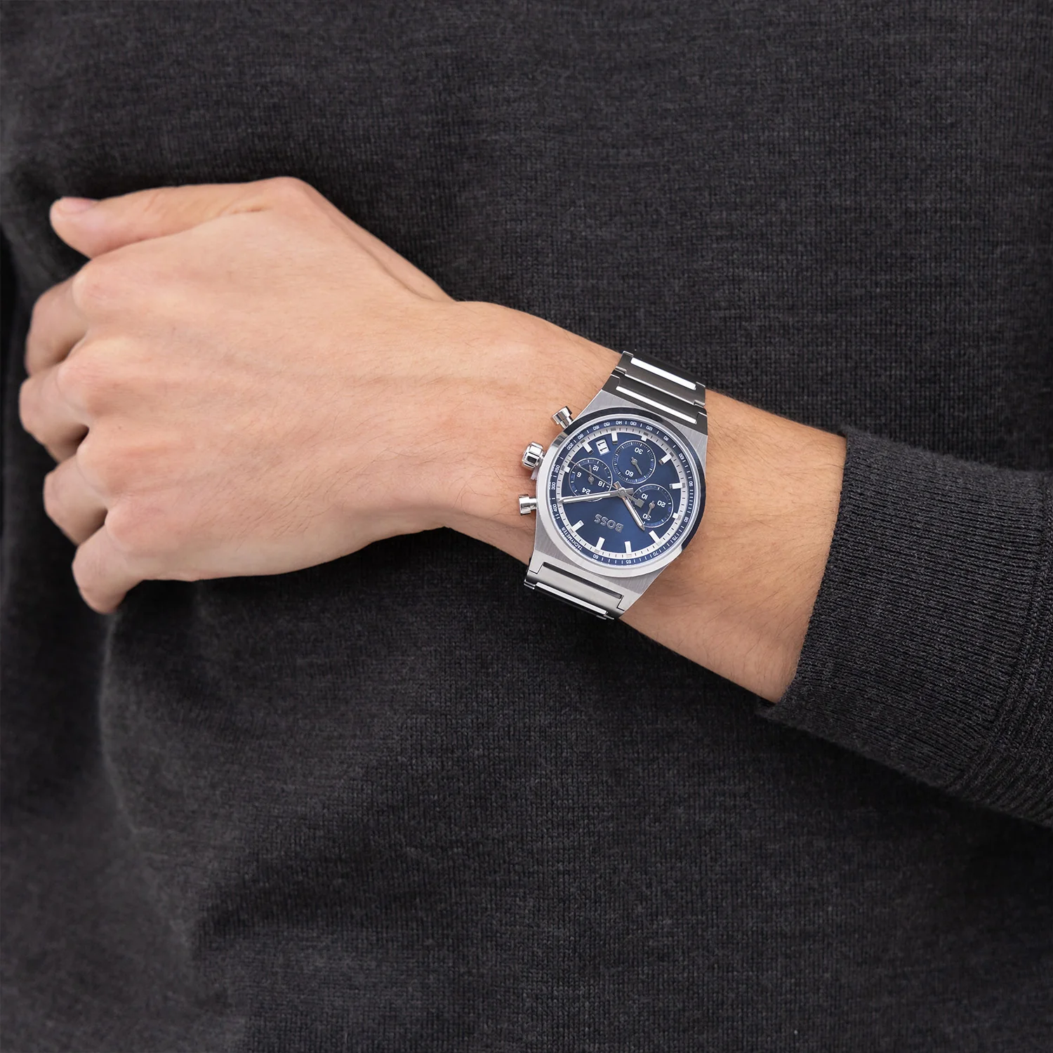 Hugo Boss CANDOR CHRONO Blauw Heren Horloge 2002-HB1514250 - Image 3
