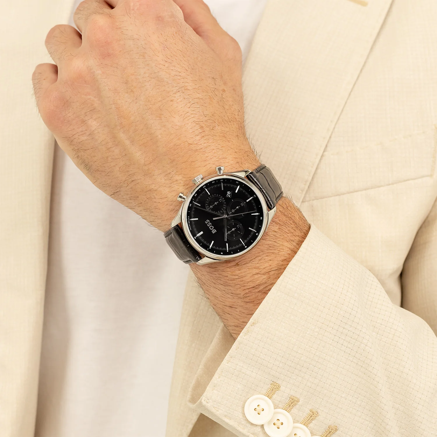 Hugo Boss Gregor Zwart Heren Horloge 2002-HB1514049 - Image 2