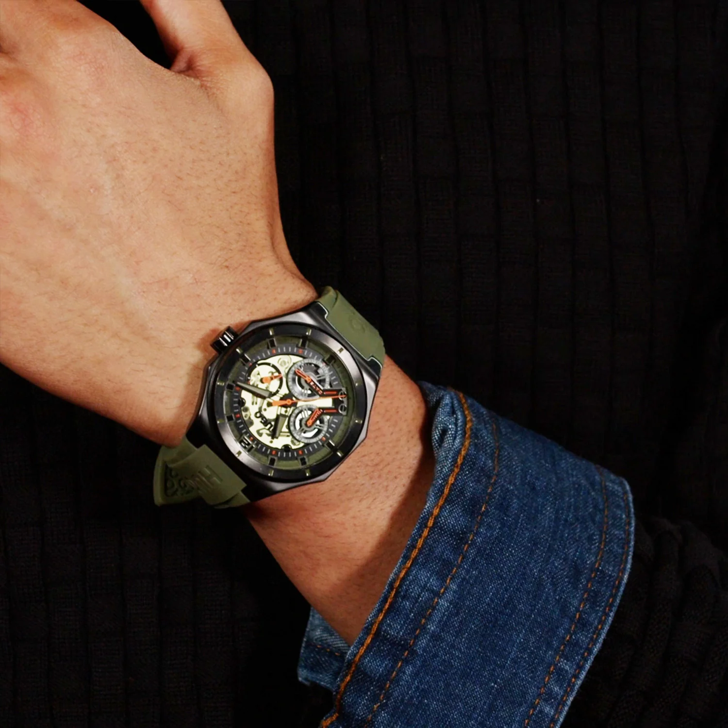 Hugo Boss HUGO #GRAIL SKELETON Groen Heren Horloge 2002-HU1530376 - Image 4