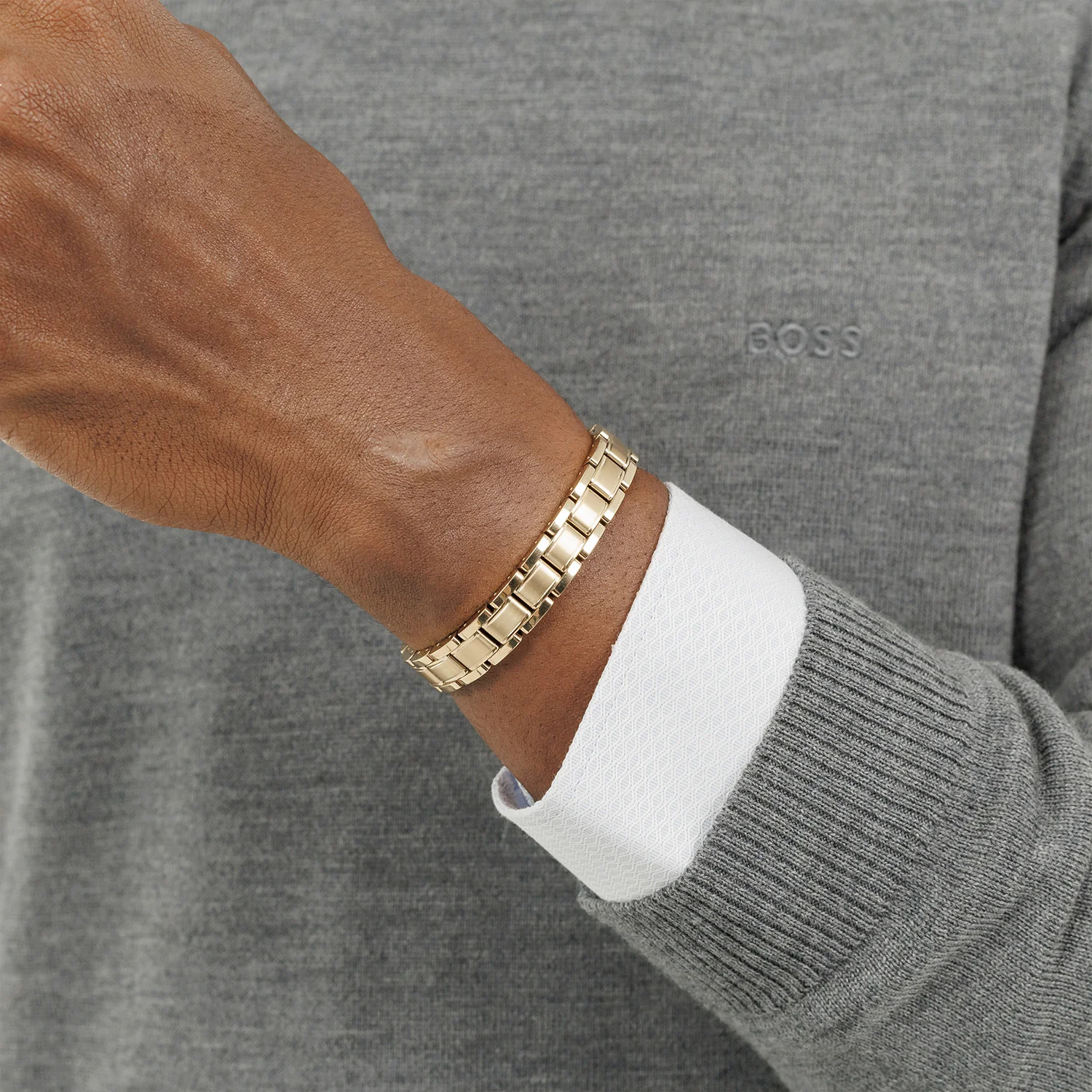 Hugo Boss Metal Links Essential Gold Coloured Bracelet HBJ1580711 - Image 2