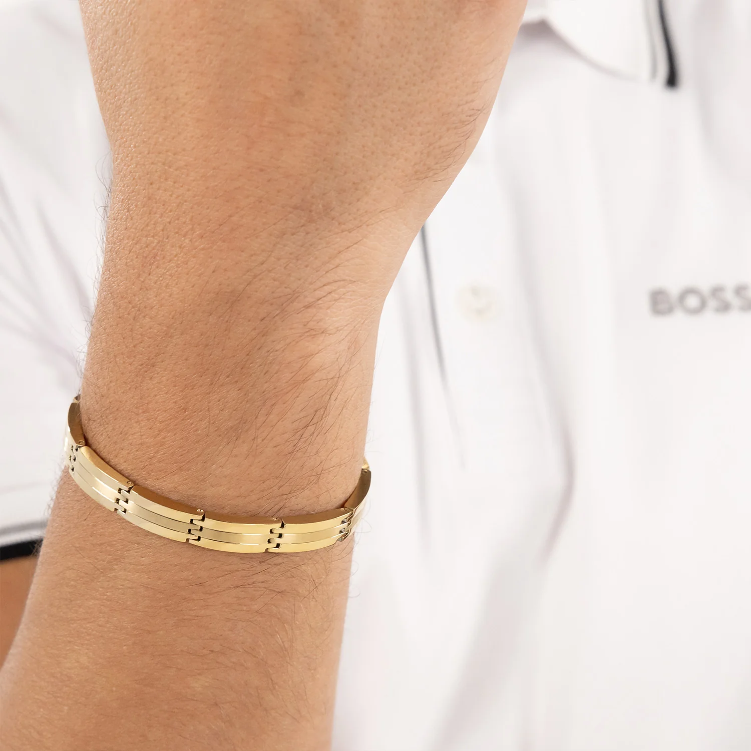 Hugo Boss Stainless Steel Gold-coloured Men's Chain bracelet HBJ1580805 - Image 2